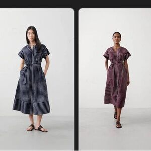 Classic Black Belted Midi Shirtdress